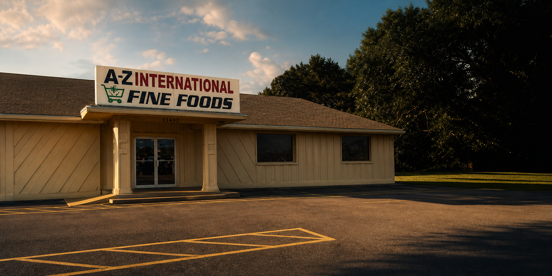Enhanced view of the A-Z International Fine Foods storefront in Baton Rouge